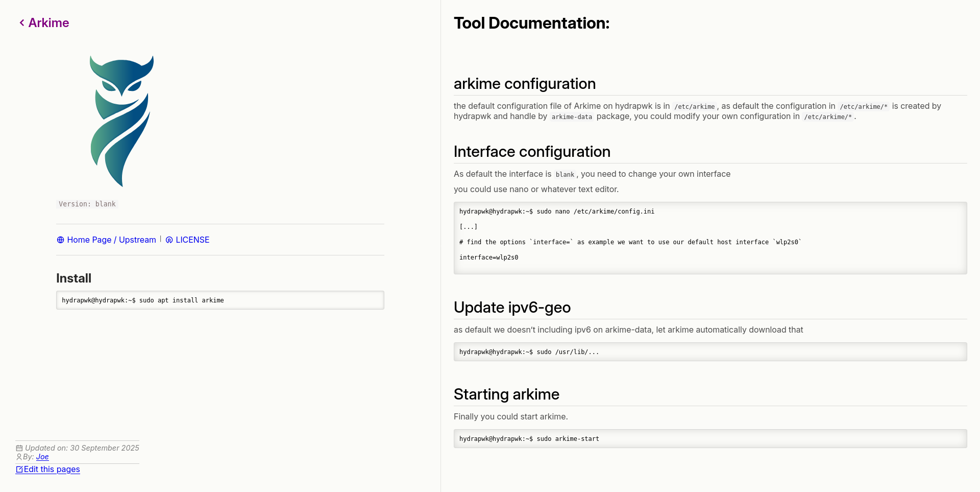 HydraPWK tools page