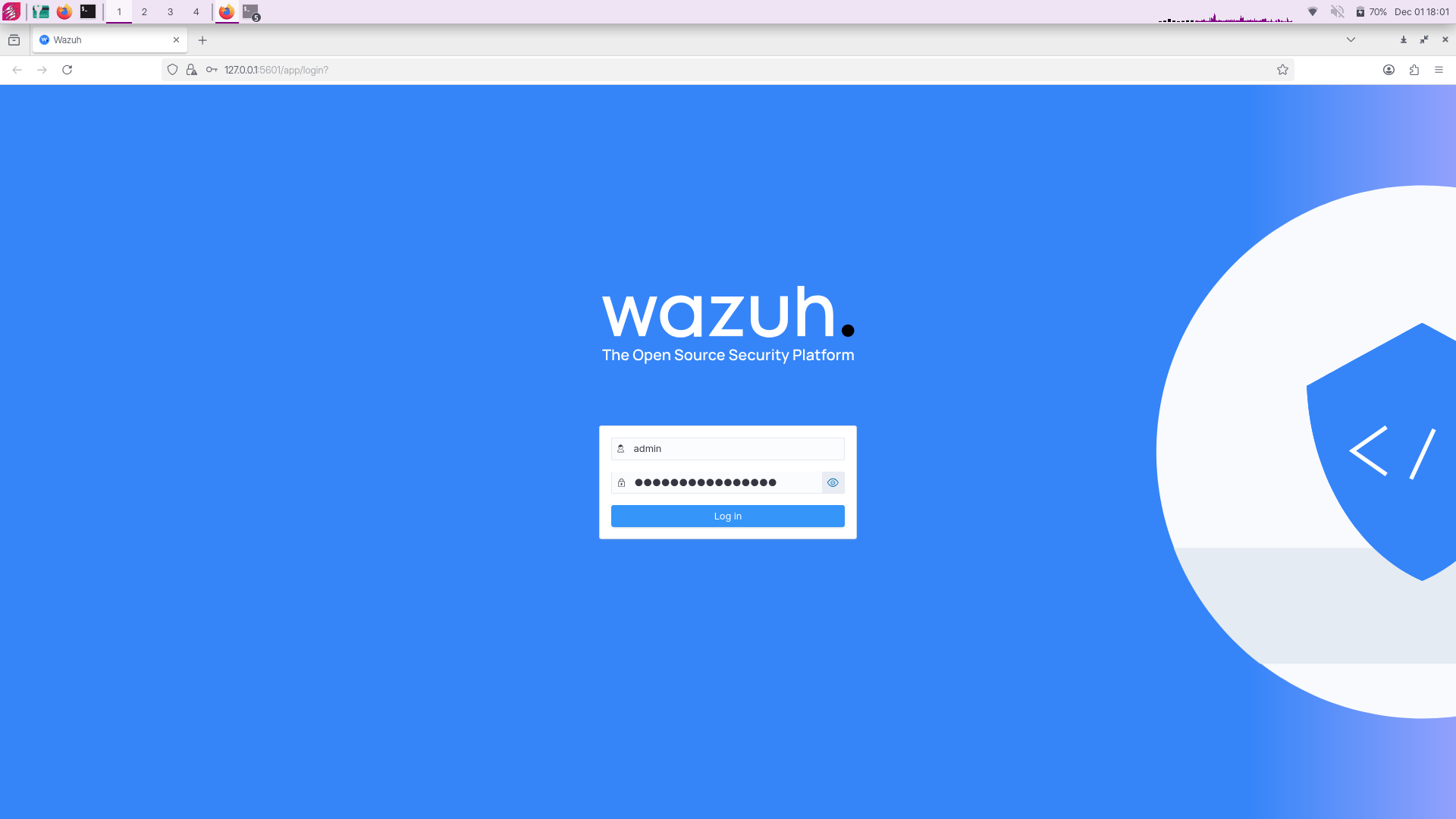 HydraPWK Wazuh Login